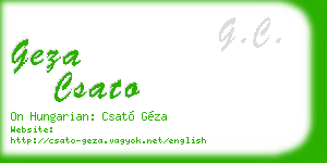 geza csato business card