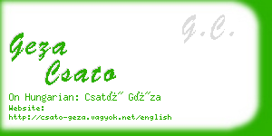 geza csato business card